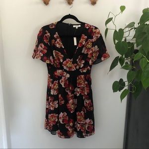 Flower printed “wrap” dress